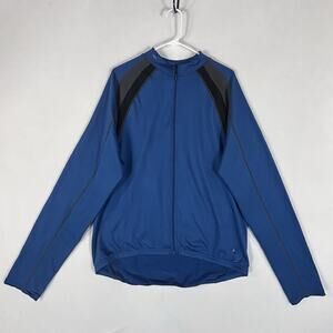 NOVARA Long Sleeve Cycling Jersey Mens 2XL Blue Stretch Bike Sports Outdoor L/S